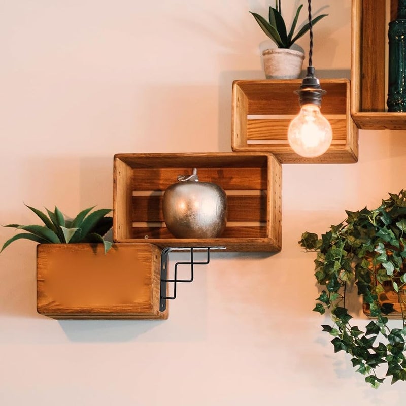 قوس رف حديدي ثقيل أسود، حامل مكتب عائم مثبت على الحائط، دعم للمطبخ والحمام - Image 3