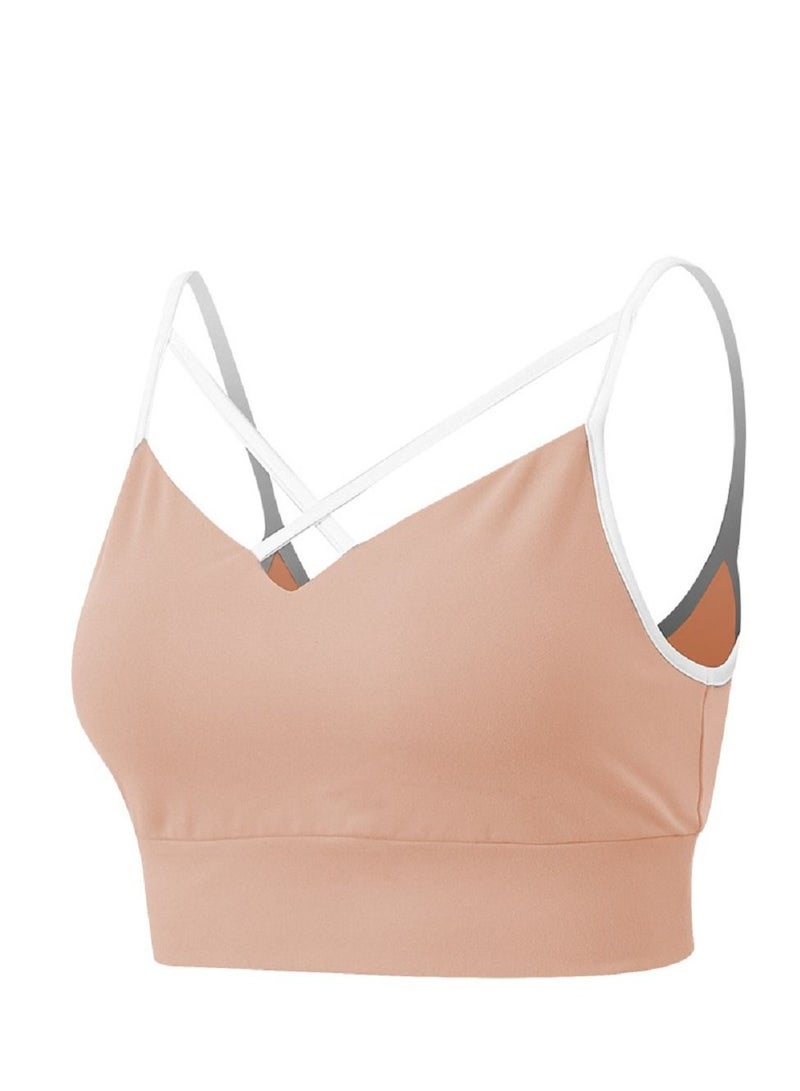 Loquat New  nylon shock gathering running bra yoga vest  - Image 1