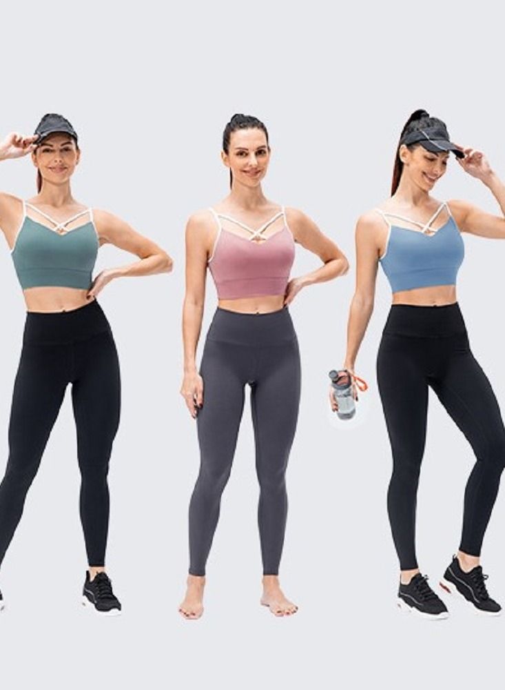 Loquat New  nylon shock gathering running bra yoga vest  - Image 3