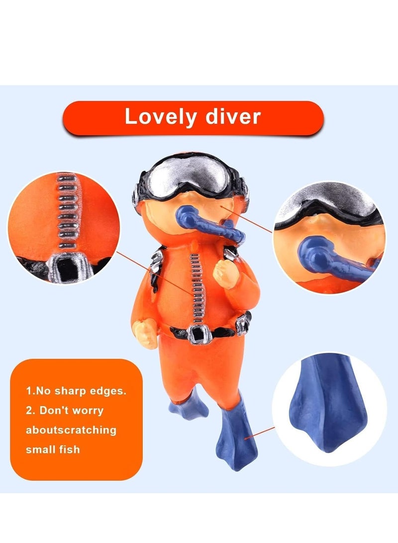 زينة حوض السمك من الثقة، زينة حوض السمك العائمة، زينة حوض السمك الغواص اللطيف، زينة الغواص الملحقات العائمة لحوض السمك، مناسبة لجميع أنواع أحواض السمك (عبوة من 2) - Image 3