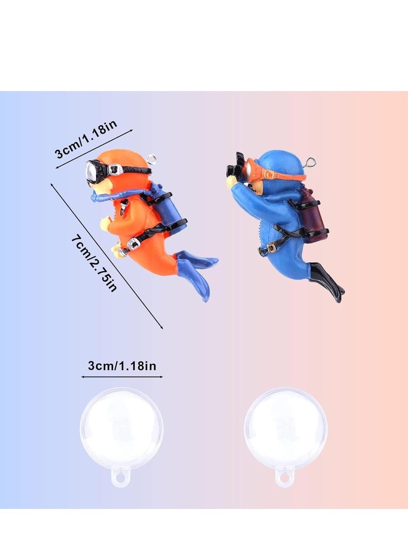 زينة حوض السمك من الثقة، زينة حوض السمك العائمة، زينة حوض السمك الغواص اللطيف، زينة الغواص الملحقات العائمة لحوض السمك، مناسبة لجميع أنواع أحواض السمك (عبوة من 2) - Image 2