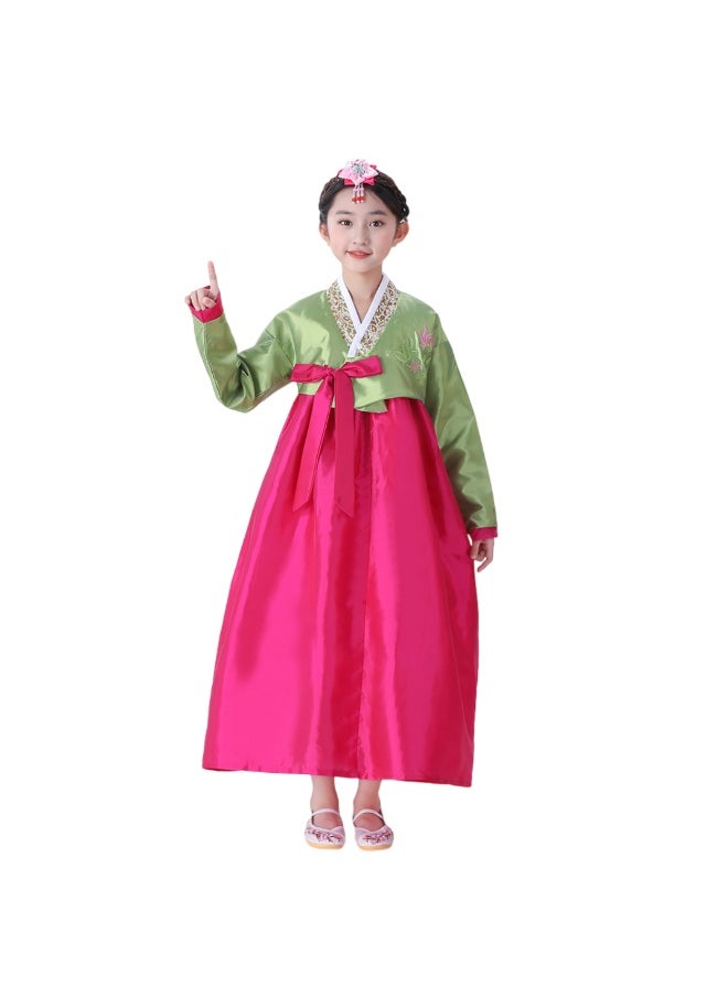 Al Aoyama Korean Girls Kids Hanbok Costume Dress Outfit Set Girls robe Dress girl's Dance Costume for Group Show  - Image 1