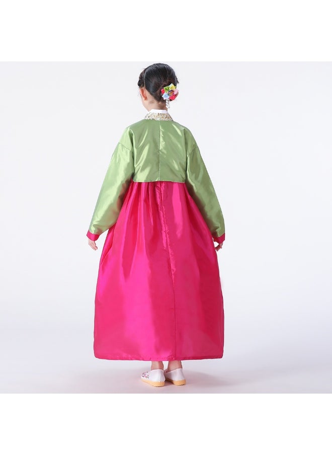 Al Aoyama Korean Girls Kids Hanbok Costume Dress Outfit Set Girls robe Dress girl's Dance Costume for Group Show  - Image 4