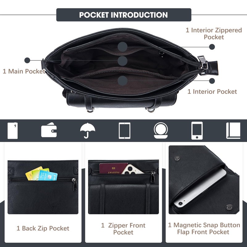 Roulens Crossbody Bags for Women,Multi Pocket Crossbody Purses Soft Leather Shoulder Handbags Travel Purse Adjustable Strap - Image 3