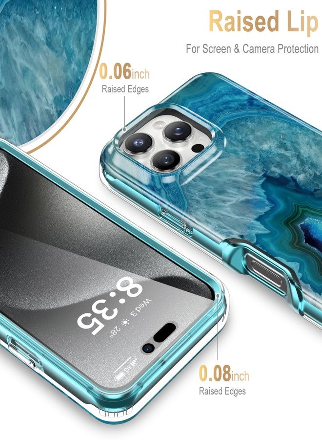 Esdot for 16 Pro Max Case with Built-in Screen Protector - Durable Hard PC Front Frame + Soft TPU Back Cover, Trendy Cute Designs for Women,Protective Phone Case 6.9" - Agate Stone - Image 5