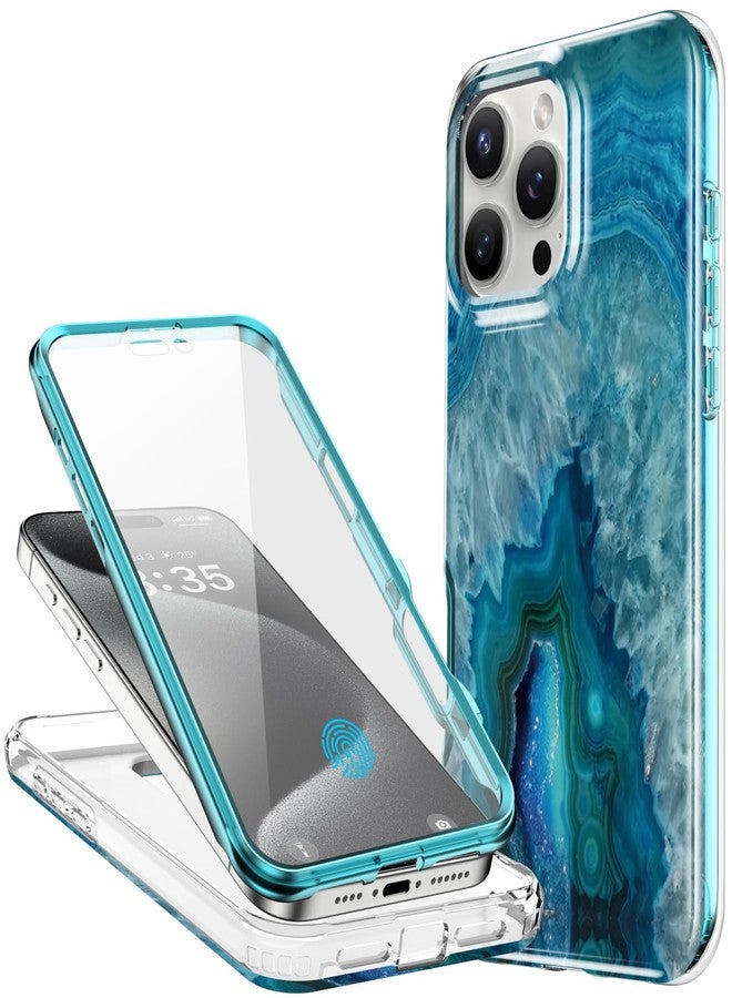 Esdot for 16 Pro Max Case with Built-in Screen Protector - Durable Hard PC Front Frame + Soft TPU Back Cover, Trendy Cute Designs for Women,Protective Phone Case 6.9" - Agate Stone - Image 1