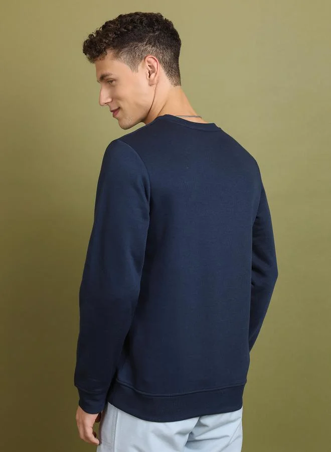 HIGHLANDER HIGHLANDER Typography Print Ribbed Cuff Sweatshirt