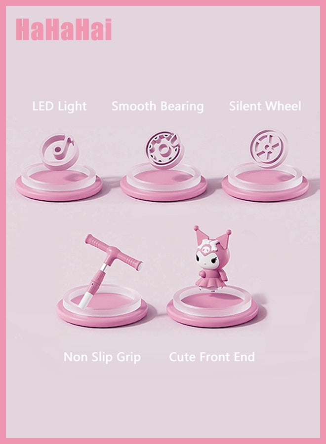 هاهاهاي سكوتر أطفال بثلاث عجلات قابل للطي مع عجلات LED وموسيقى، ارتفاع قابل للتعديل، لعبة ركوب خارجية آمنة للأطفال من 3 إلى 12 سنة - Image 3