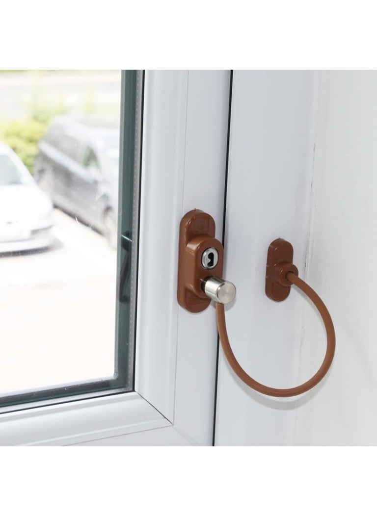 PENKID - Wired Pvc Window Safety Lock Light Brown - Image 1