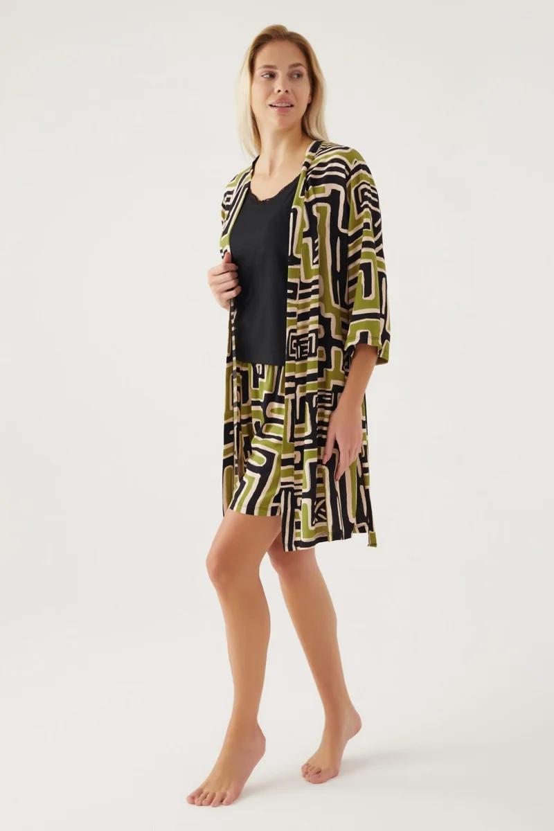 pierre cardin Plaid Green Women's Short Sleeve Pajama Set