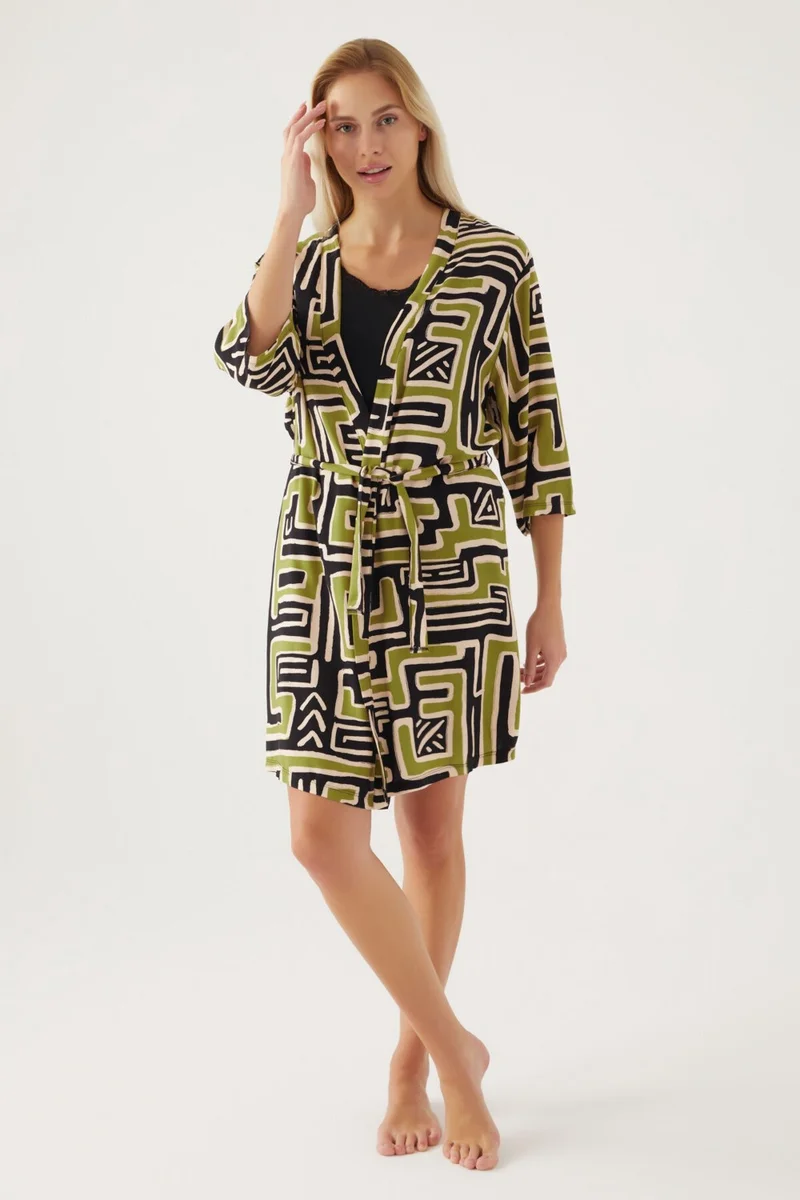 pierre cardin Plaid Green Women's Short Sleeve Pajama Set