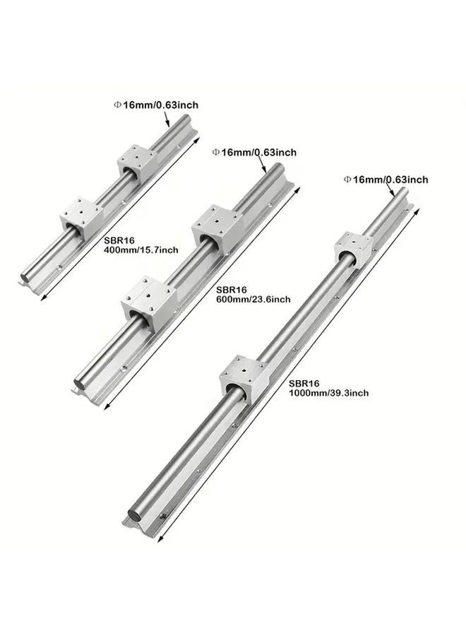 SBR16 400mm Linear Rail Guide Shaft 2PCS With 4 SBR16UU Bearing Blocks For CNC - Image 3