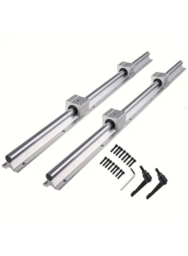 SBR16 400mm Linear Rail Guide Shaft 2PCS With 4 SBR16UU Bearing Blocks For CNC - Image 2