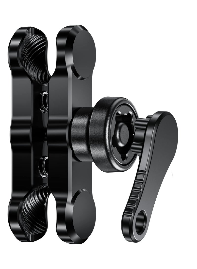 SYOSI Anti-Theft Aluminum Alloy Double Socket Arm Compatible With Ram Mounts B Size 1In Ball Mounting Base & Bike Motorcycle Phone Holder (Short Arm)  - Image 1