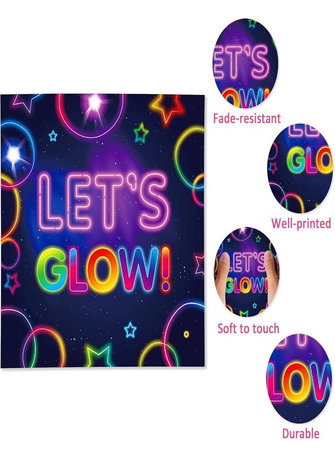 BHNACIER 40Pcs Neon Glow Paper Napkins Let's Glow Theme Party Supplies Neon Glows in the Dark Disposable Paper Napkin for Neons Birthday Party Decoration Forks Blacklight Deco - Image 2