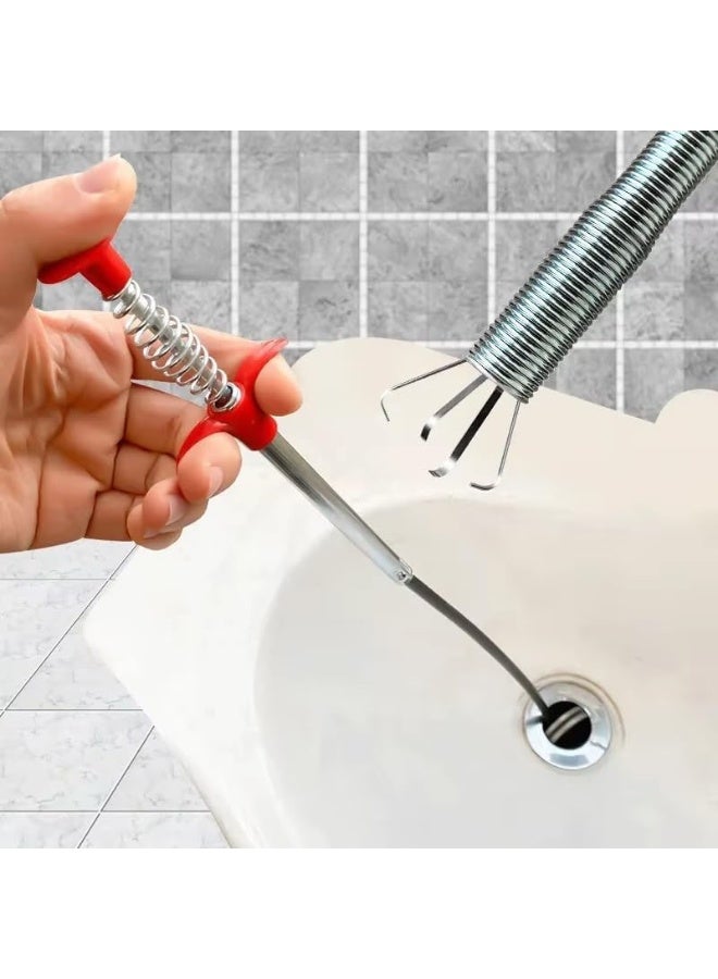 Flexible Drain Clog Remover Tool, 4-Claw Grabber Pickup Tool with Spring Handle, Long Reach Flexible Claw Retriever for Sink, Bathroom, Kitchen, Toilet & Pipe Cleaning - Image 4