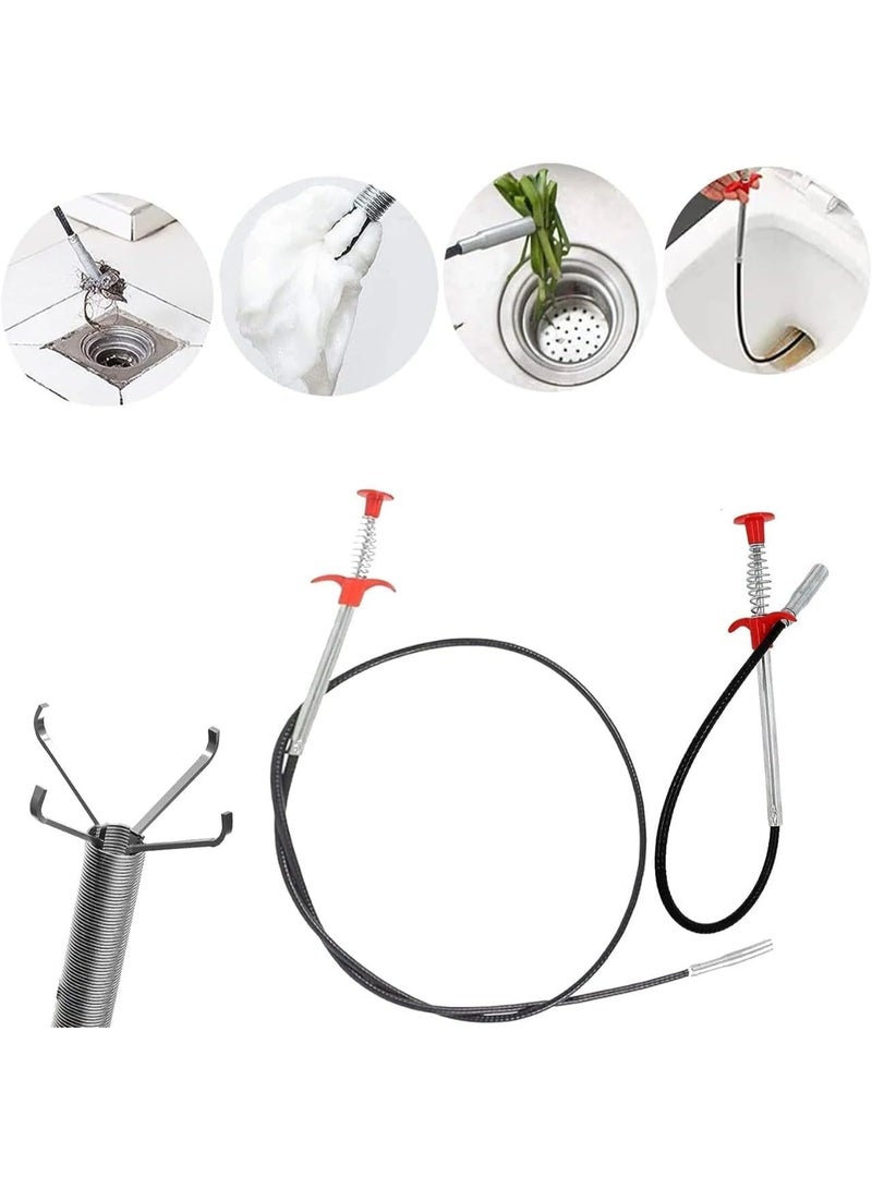 Flexible Drain Clog Remover Tool, 4-Claw Grabber Pickup Tool with Spring Handle, Long Reach Flexible Claw Retriever for Sink, Bathroom, Kitchen, Toilet & Pipe Cleaning - Image 5