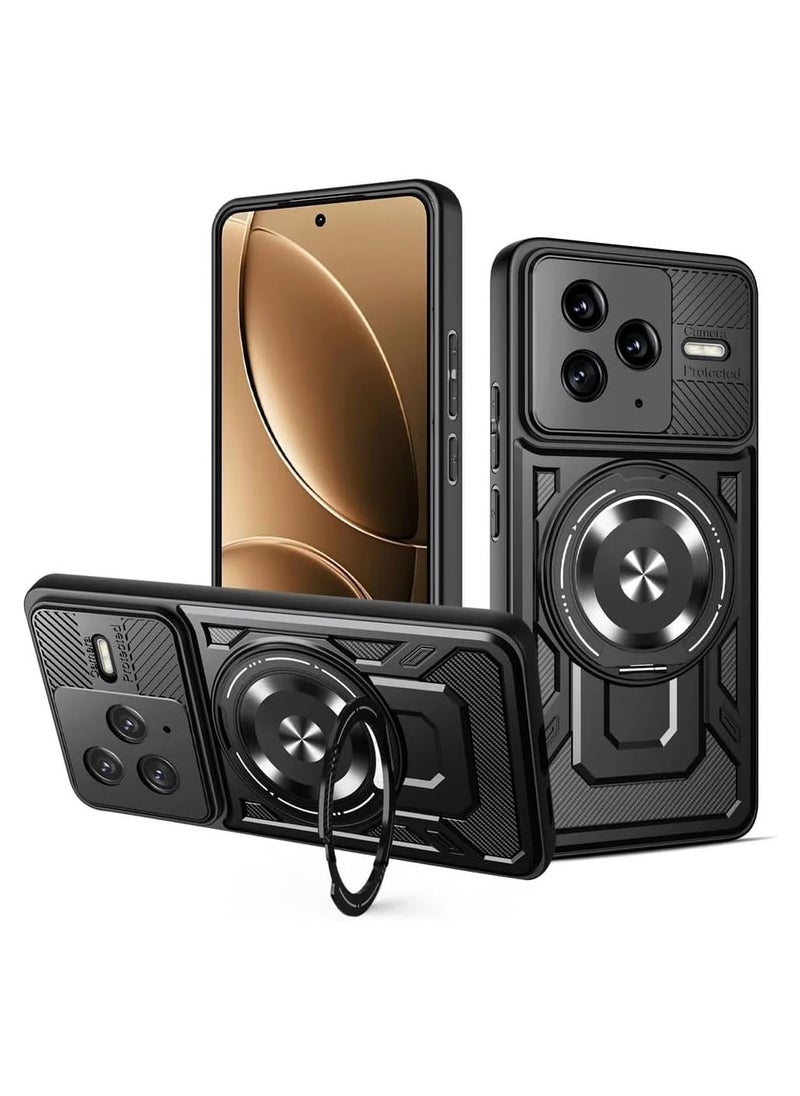 General Compatible Xiaomi Poco F7 Ultra Phone Case with 360° Rotatable Ring Stand, 【Mag-Safe Compatible】 Heavy Duty Case  - Image 1