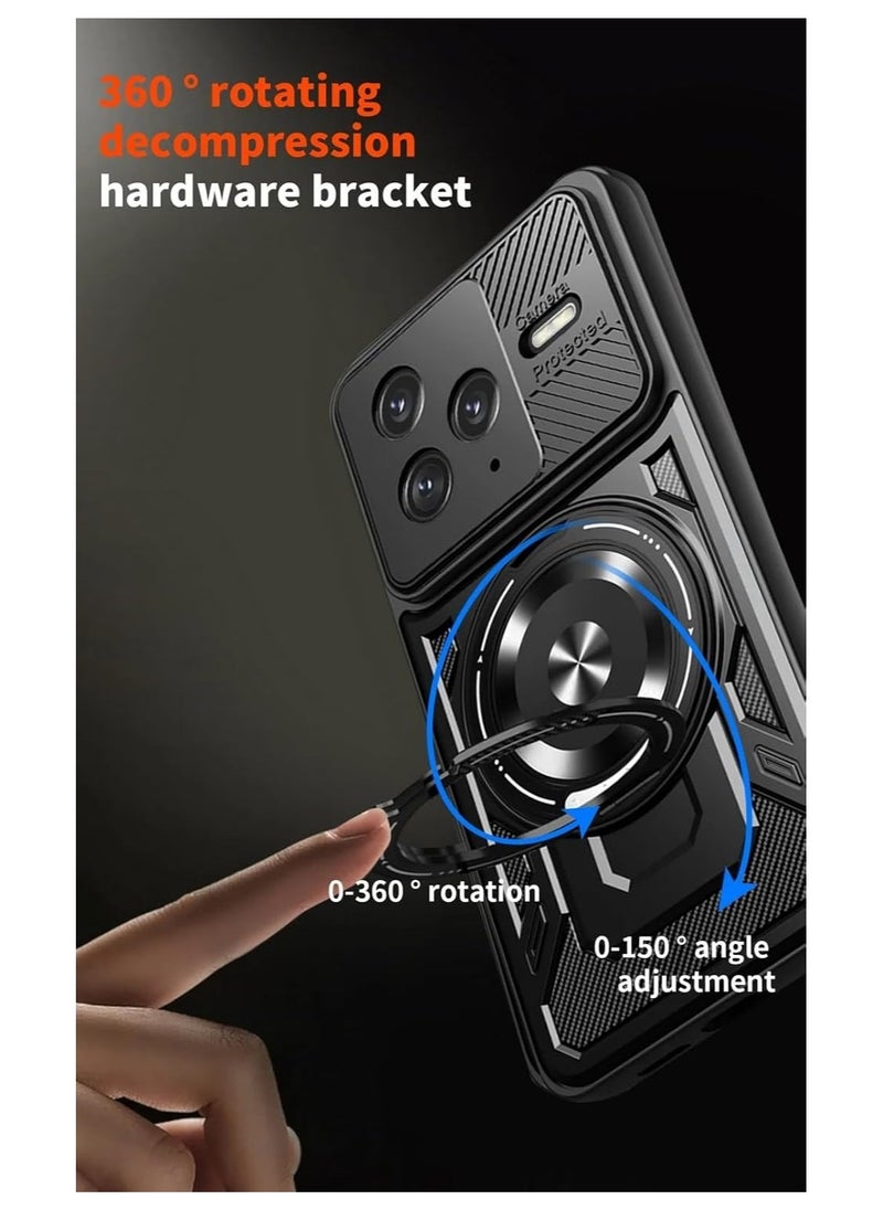 General Compatible Xiaomi Poco F7 Ultra Phone Case with 360° Rotatable Ring Stand, 【Mag-Safe Compatible】 Heavy Duty Case  - Image 3