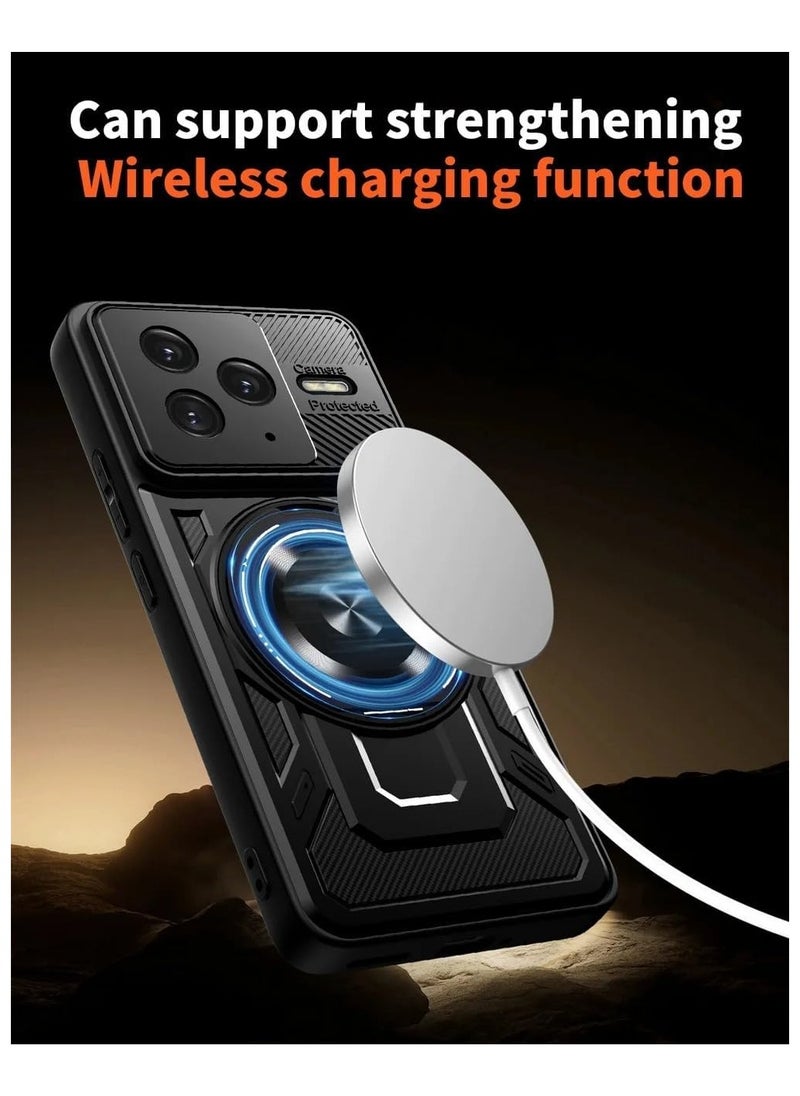 General Compatible Xiaomi Poco F7 Ultra Phone Case with 360° Rotatable Ring Stand, 【Mag-Safe Compatible】 Heavy Duty Case  - Image 2