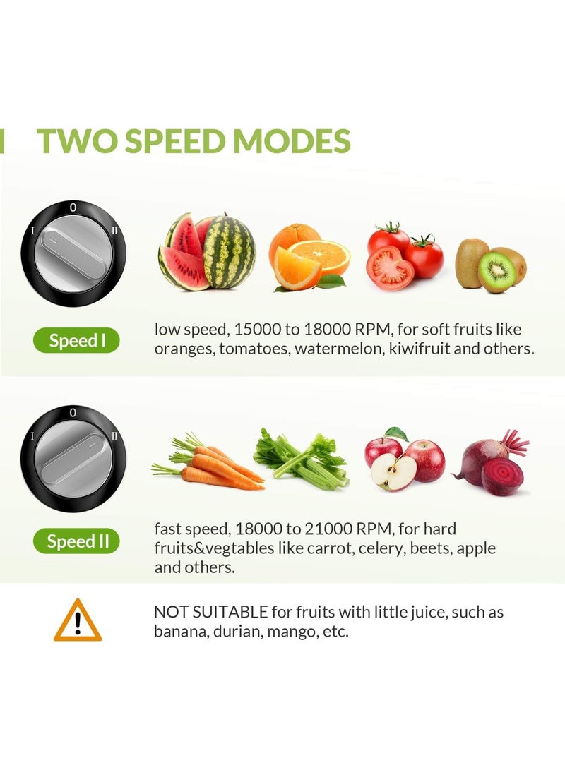 JOGAMS Electric Fruit Juicer 800W 600ml Stainless Steel Fruit and Vegetable Blender for Hard and Soft Fruits Wide Feeding Opening Safety System Easy to Disassemble and Clean Perfect for Fresh Juices - Image 2