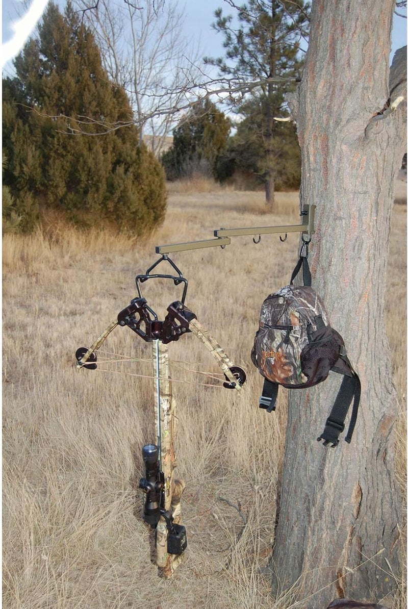 HME Easy-to-Use Durable Adjustable Better Crossbow Hunting Holder w/360-Degrees Rotating Fork, Flared Mounting Bracket - 3/8" Folding Arm Bolt Size - Image 1