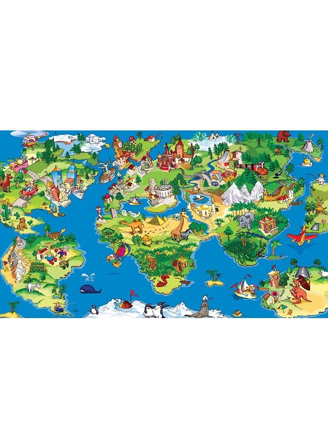 اب تو ديت  خريطة كرتونية ملونة للاطفال توضح معالم البلاد في مرحلة رياض الاطفال بطبعة فاخرة للمدارس - Image 1