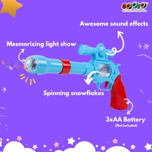 Gooyo GY-947 Projection Strike Gun Toy with 3D Vibrant Light & Sound Effects | Projection Toy Gun | Musical Toy Gun for Kids | Blue | 3xAA Battery (Not Included) - Image 2