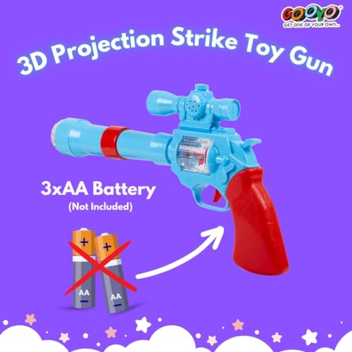 Gooyo GY-947 Projection Strike Gun Toy with 3D Vibrant Light & Sound Effects | Projection Toy Gun | Musical Toy Gun for Kids | Blue | 3xAA Battery (Not Included) - Image 3