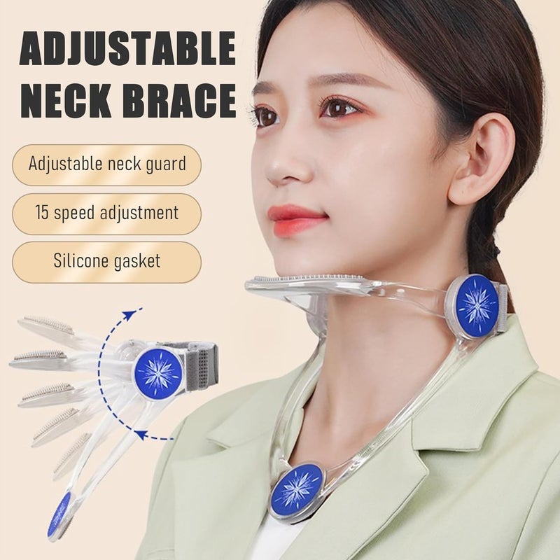 JUAWTYUK 360° Adjustable Neck Brace - Cervical Collar with Neck Stretcher | Neck Orthotics for Forward Head Posture Correction and Cervical Spine Support，Neck Brace for Neck Pain and Support - Image 5