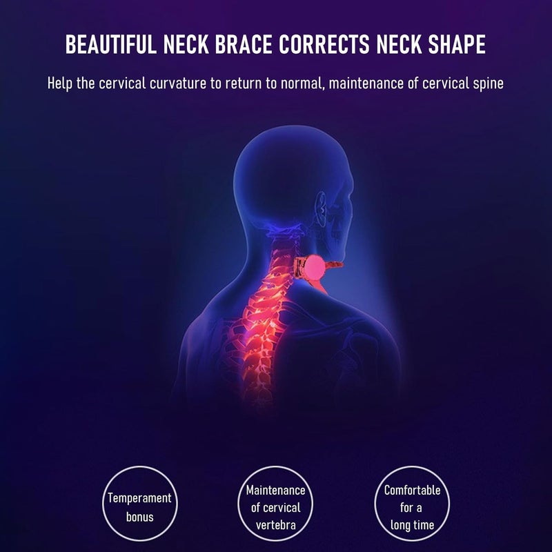JUAWTYUK 360° Adjustable Neck Brace - Cervical Collar with Neck Stretcher | Neck Orthotics for Forward Head Posture Correction and Cervical Spine Support，Neck Brace for Neck Pain and Support - Image 3