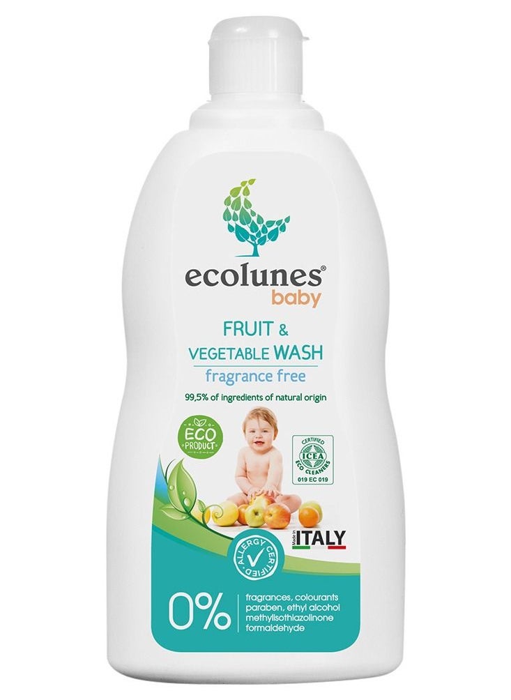 Ecolunes - Baby Fruit & Vegetable Wash Fragrance Free-500ml - Image 1