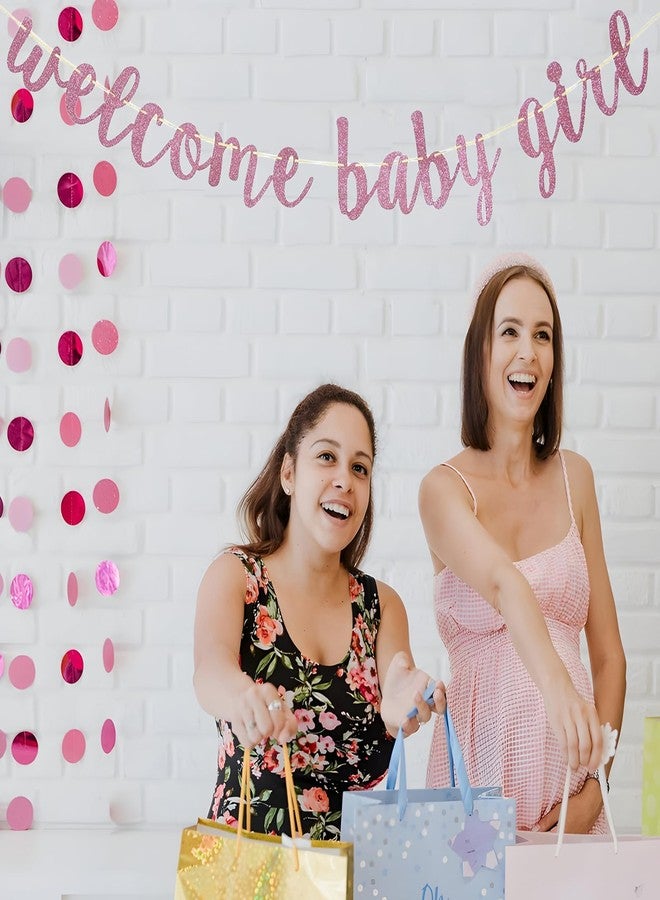 Teniinet Welcome Baby Shower Party Banner,Boy and Girl Glitter Paper Sign for Baby Shower Decoration,Party Supplies Backdrop (Rose Gold) - Image 4