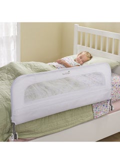 summer infant Summer® Single Fold Safety Bedrail, White, Metal and Fabric Bedrail for Toddlers, 42.5” Long, Fits Twin, Full, and Queen Beds and Accommodates Thick Mattresses and Platform Beds  - Image 2