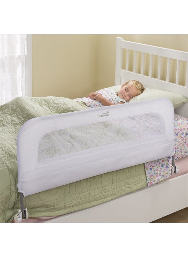 summer infant سياج سرير أمان صيفي® قابل للطي، أبيض، سياج سرير معدني وقماشي للأطفال، بطول 42.5 بوصة، يناسب الأسرة المفردة، الكاملة، والملكية ويتناسب مع المراتب السميكة والأسرة المنصة - Image 2