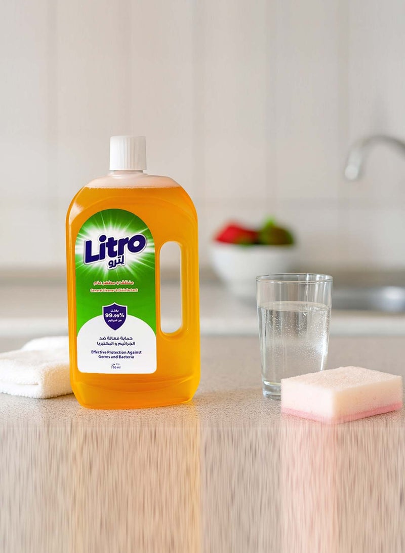 Litro Multi Purpose Cleaner & Disinfectant 750ml – Floor Cleaner Liquid, Bathroom Cleaner & Surface Cleaning Liquid, Kills Germs, Home Cleaning Solution with Fresh Fragrance - Image 2
