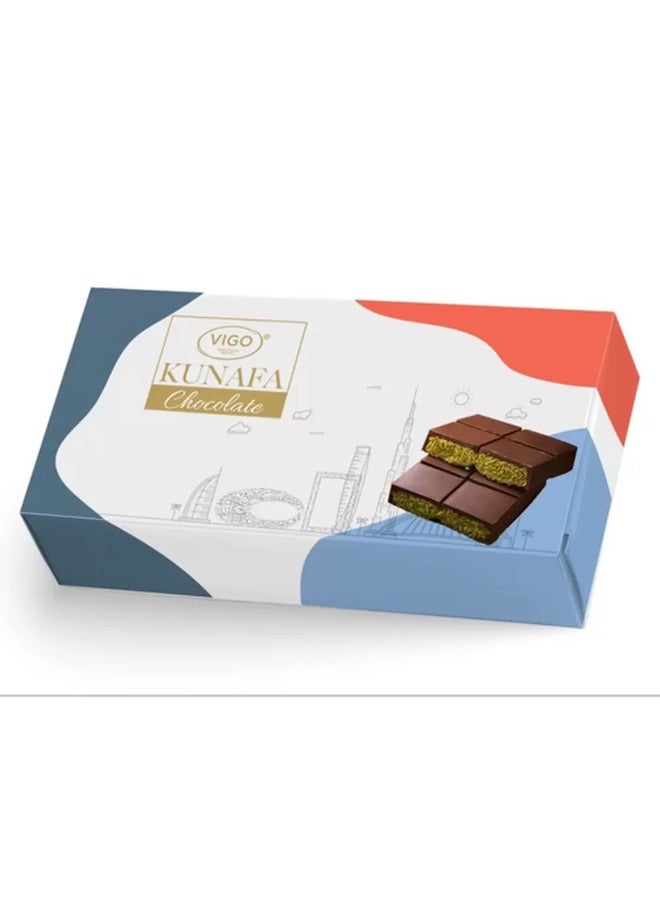 Vigo Luxurious Dubai Viral Kunafa Milk Chocolate With Pistachio Cream Stuffed- 120gms