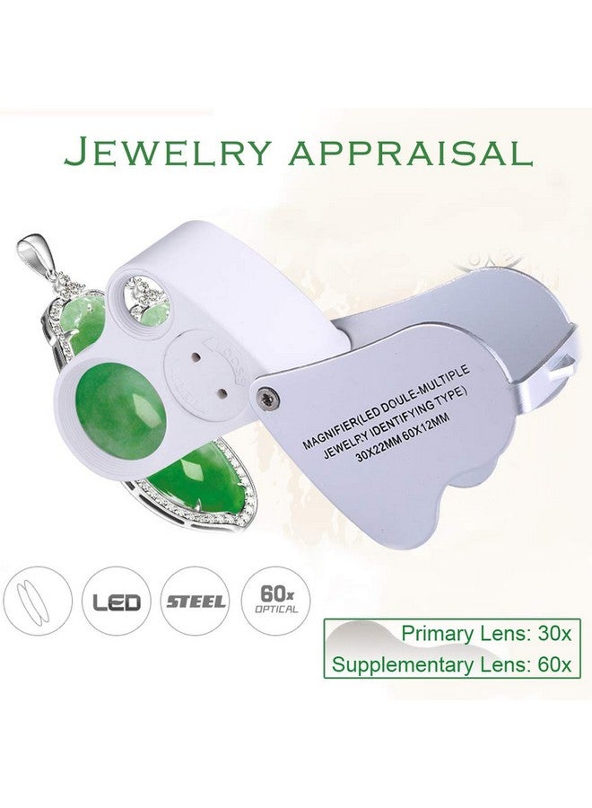 كينغماس عدسة مكبرة KINGMAS 2 عدسة مكبرة 30x 60x مضيئة للمجوهرات مع إضاءة LED - Image 2