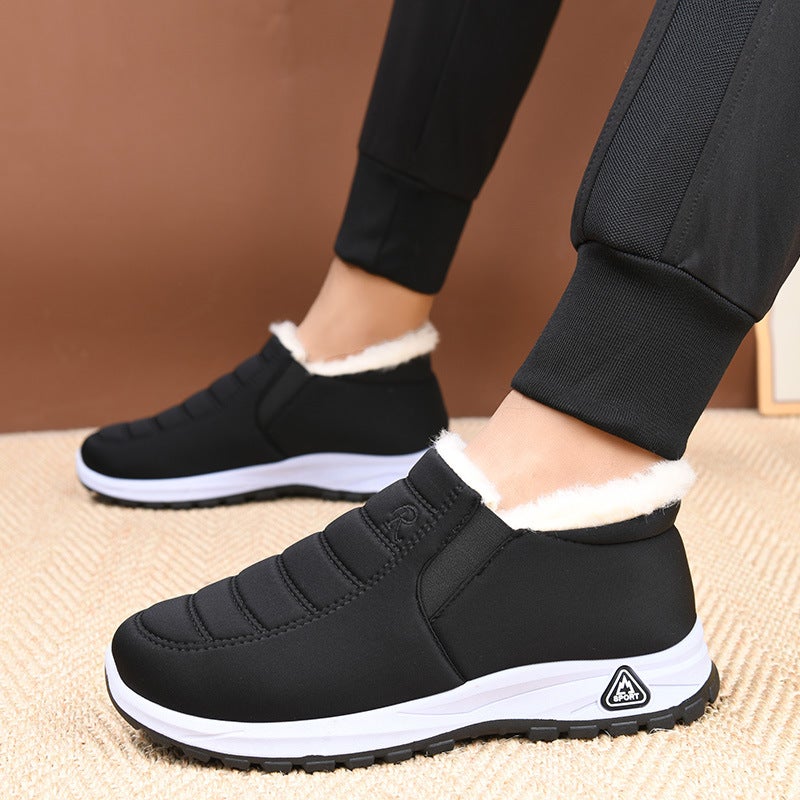 Winter Cotton Shoes Women'S Warm Fleece-Lined Cold-Proof Middle-Aged And Elderly Mother'S Shoes Waterproof Non-Slip Snow Boots One-Step Cotton Boots Women - Image 1