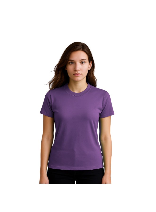 PRINTSHOP4ME Adult Round Neck Combed Women's T Shirt 190 GSM Pure Cotton Basic Colors - Image 1