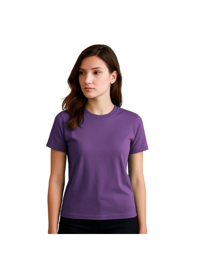 PRINTSHOP4ME Adult Round Neck Combed Women's T Shirt 190 GSM Pure Cotton Basic Colors - Image 2