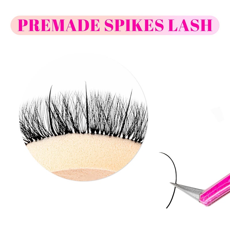 TDANCE Spikes Lash Extensions Matte Black Premade Lash Spikes Eyelash Extensions(Spikes-0.07-D,14-19 mm) - Image 4