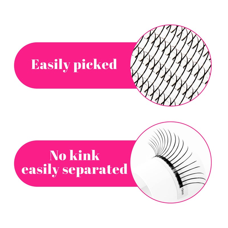 TDANCE Spikes Lash Extensions Matte Black Premade Lash Spikes Eyelash Extensions(Spikes-0.07-D,14-19 mm) - Image 2