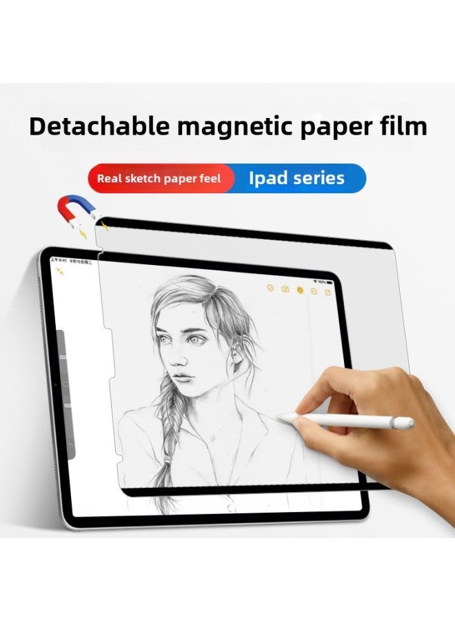 Suitable For IPAD Magnetic Suction Paper Film 2021 IPAD12.9 Inch Detachable Writing Film Frame Glue Magnetic Painting Film-Color:Magnetically Attracted Japanese Paper-like Film-Dimensions:IPADMINI4/5