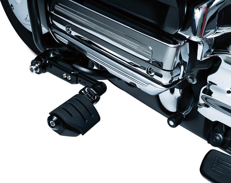 Kuryakyn 3990 Motorcycle Foot Control: Ergo III Cruise Mounts with Trident Dually ISO Pegs for 2001-17 Honda Gold Wing GL1800, F6B, and Valkyrie Motorcycles, Gloss Black - Image 4