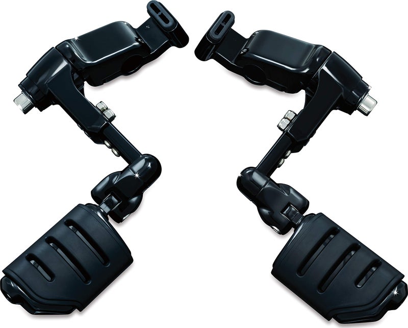 Kuryakyn 3990 Motorcycle Foot Control: Ergo III Cruise Mounts with Trident Dually ISO Pegs for 2001-17 Honda Gold Wing GL1800, F6B, and Valkyrie Motorcycles, Gloss Black - Image 1