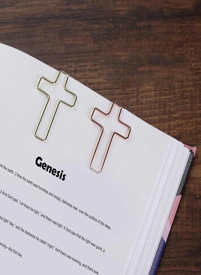 Mr. Pen Cross Paper Clips - 35 Pack (Gold and Rose Gold), Bible and Journal Clips, Bible Study and Christian Journaling Supplies - Image 4