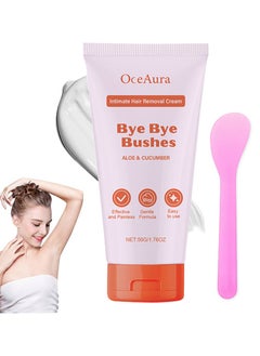 OceAura Bye Bye Bushes Hair Removal Cream for Sensitive Skin,Intimate Hair Removal Cream with Aloe and Cucumber,Gentle Hair Removal Cream for Intimate Areas,Face,Legs and Underarms (1 Pack)  - Image 1