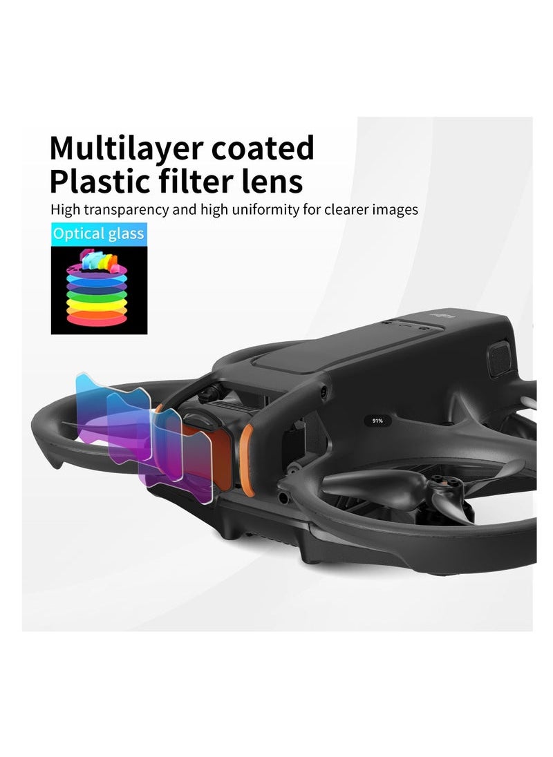 Captaintech Filters Set for DJI Avata 2 Accessories, 6 Pack Plastics Gimbal Camera Len Filters for DJI Avata 2 (CPL, UV, ND8, ND16, ND32, ND64)  - Image 2