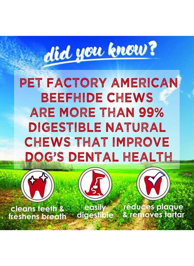 بيت فاكتوري حلوى مضغ للكلاب من Pet Factory American Beefhide مقاس 5 بوصات - نكهة طبيعية، 1 رطل  - Image 5